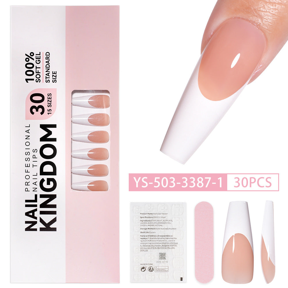 Nail tips French press on nails, simple long ladder manicure removable fake nails 120 pieces, prefabricated nail wholesale