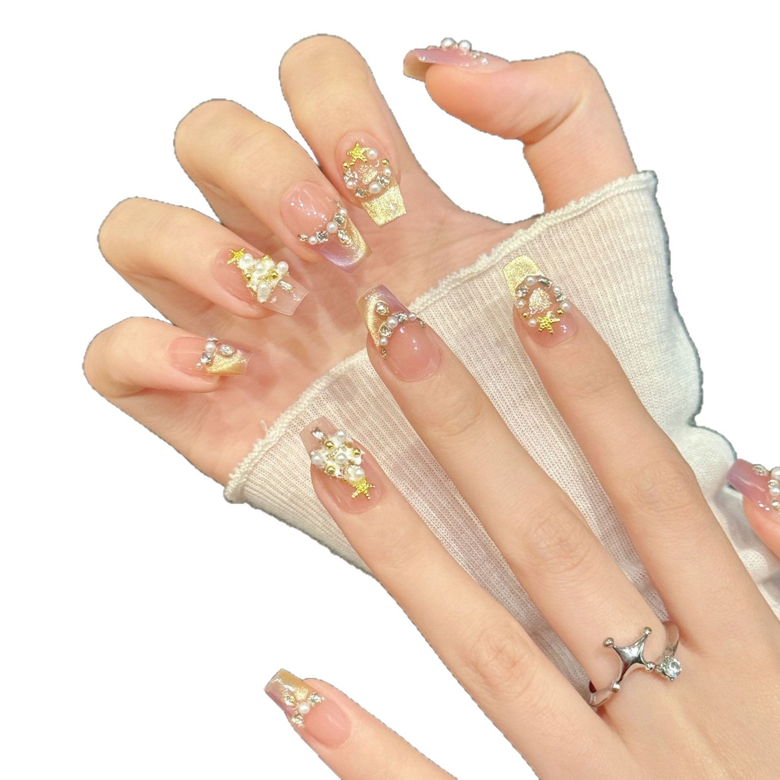 Gradient Pearl Nail Art Press‑On Set