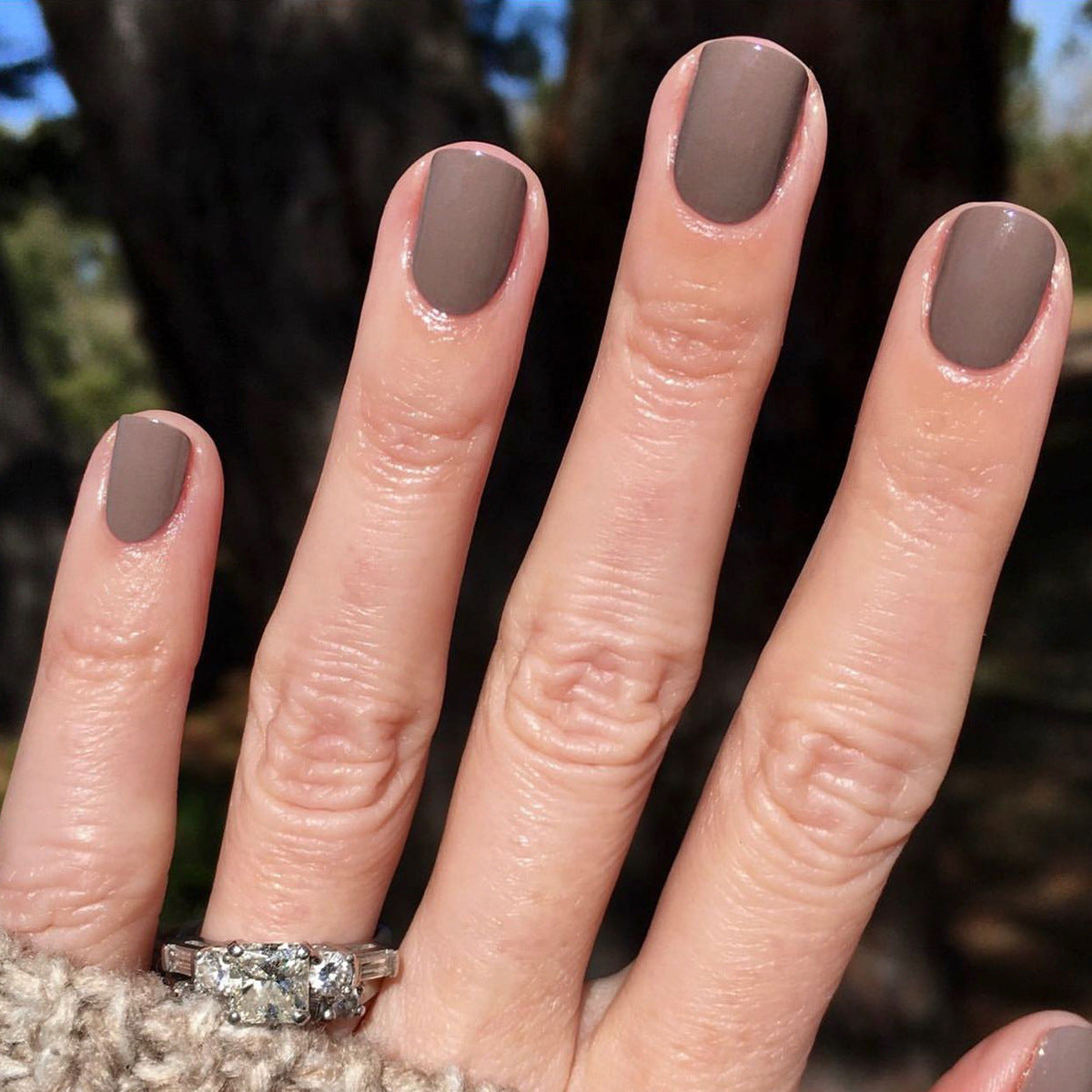 Red short square manicure classic solid color   ｜365nails