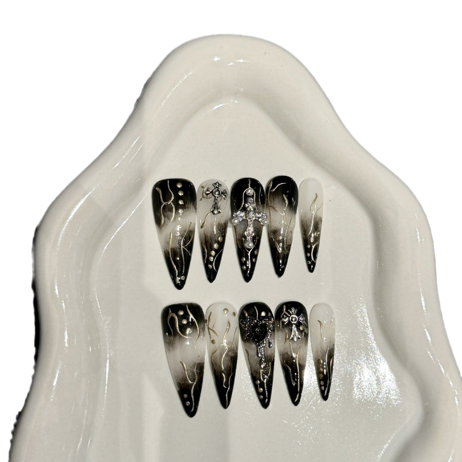 Uñas postizas hechas a mano con diseño de Spice Girl, diseño extraíble | 365nails