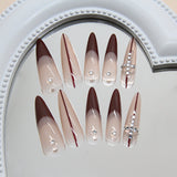 Uñas postizas extraíbles con diseño de cruz francesa en rojo Angola, 24 piezas | 365nails