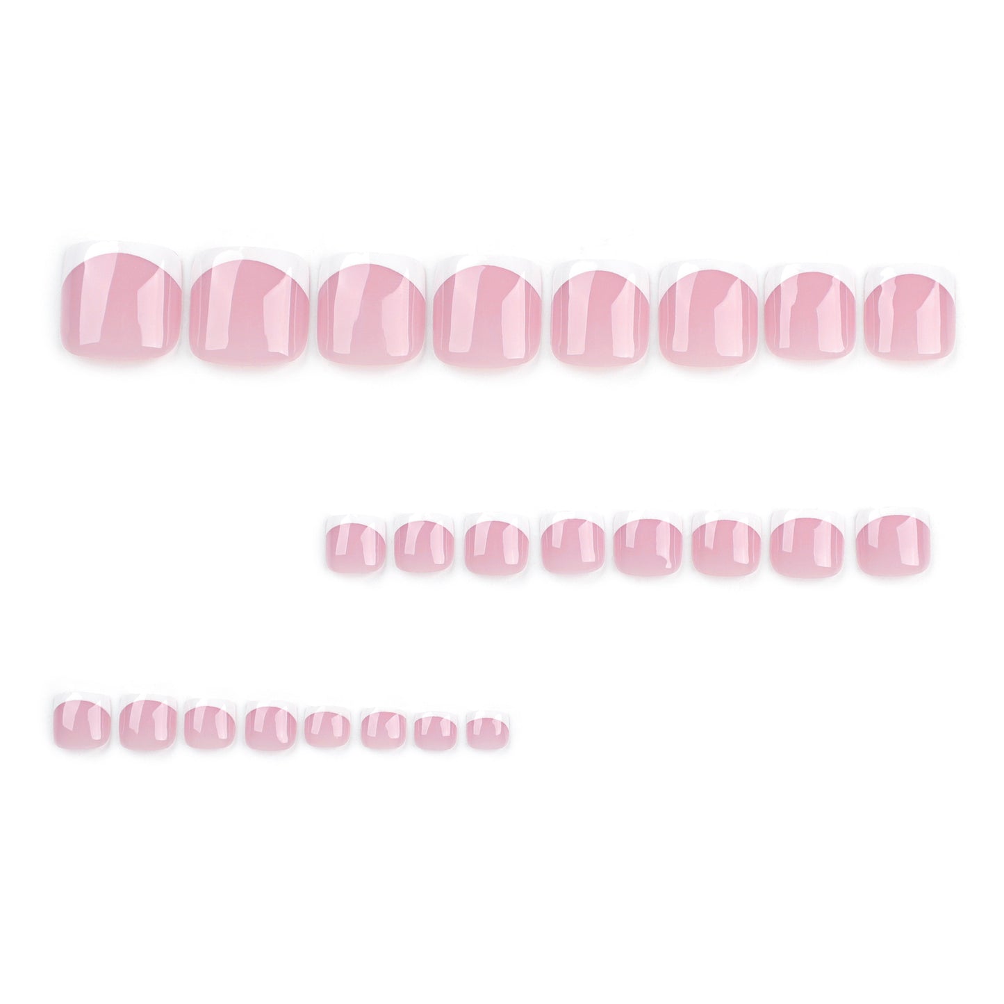 Classic simple nude French white edge foot manicure wear nail wear nail wear foot nail piece finished product wholesale｜365nails