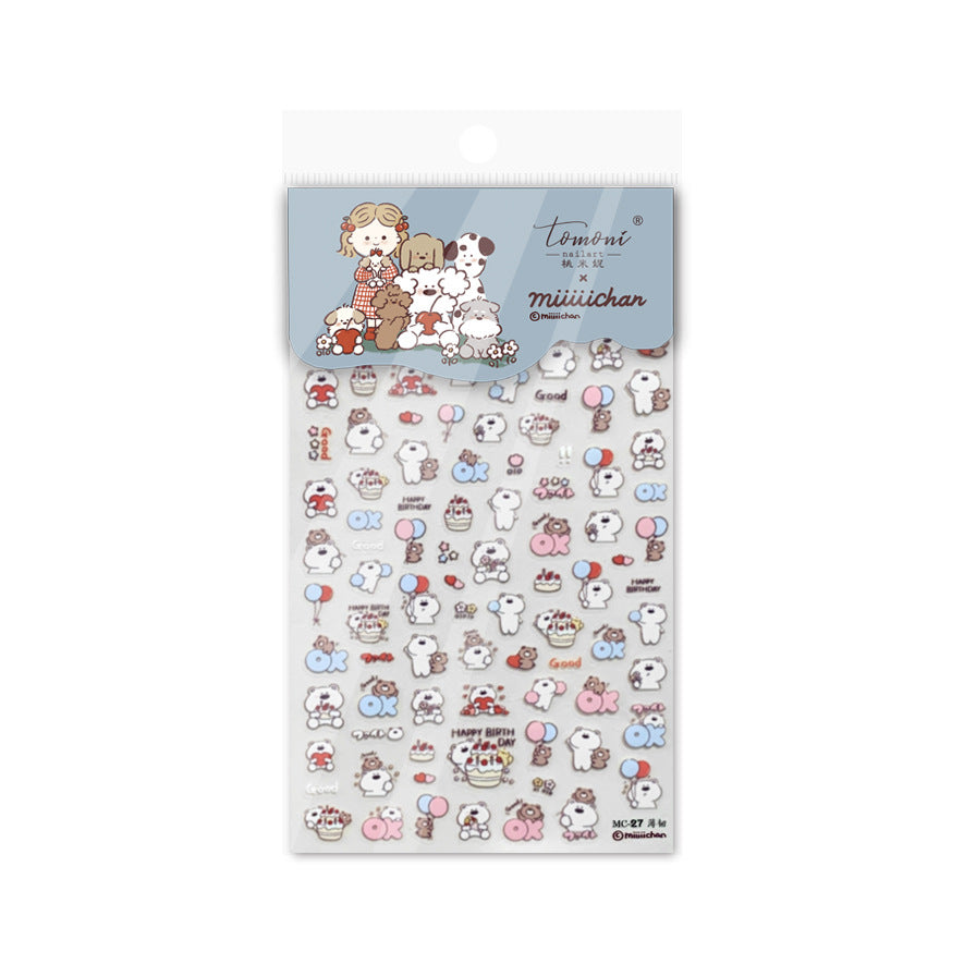 365nails: "Birthday Bear Party" – nail art stickers