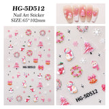 Original Christmas element nail art sticker 5D relief three-dimensional happy Christmas DIY nail sticker jewelry HG model
