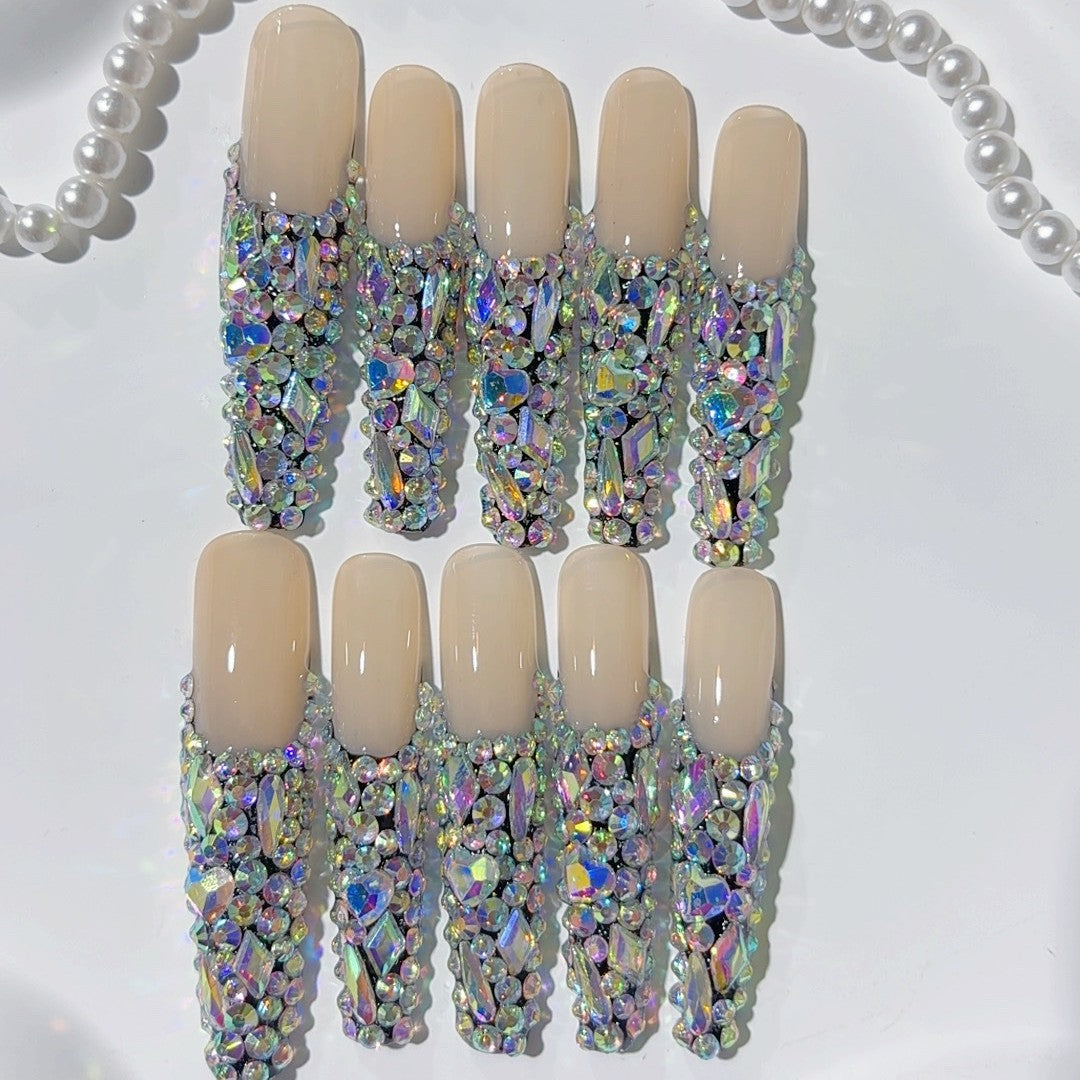 Nude Base Full Crystal Luxe Press On Nail Set