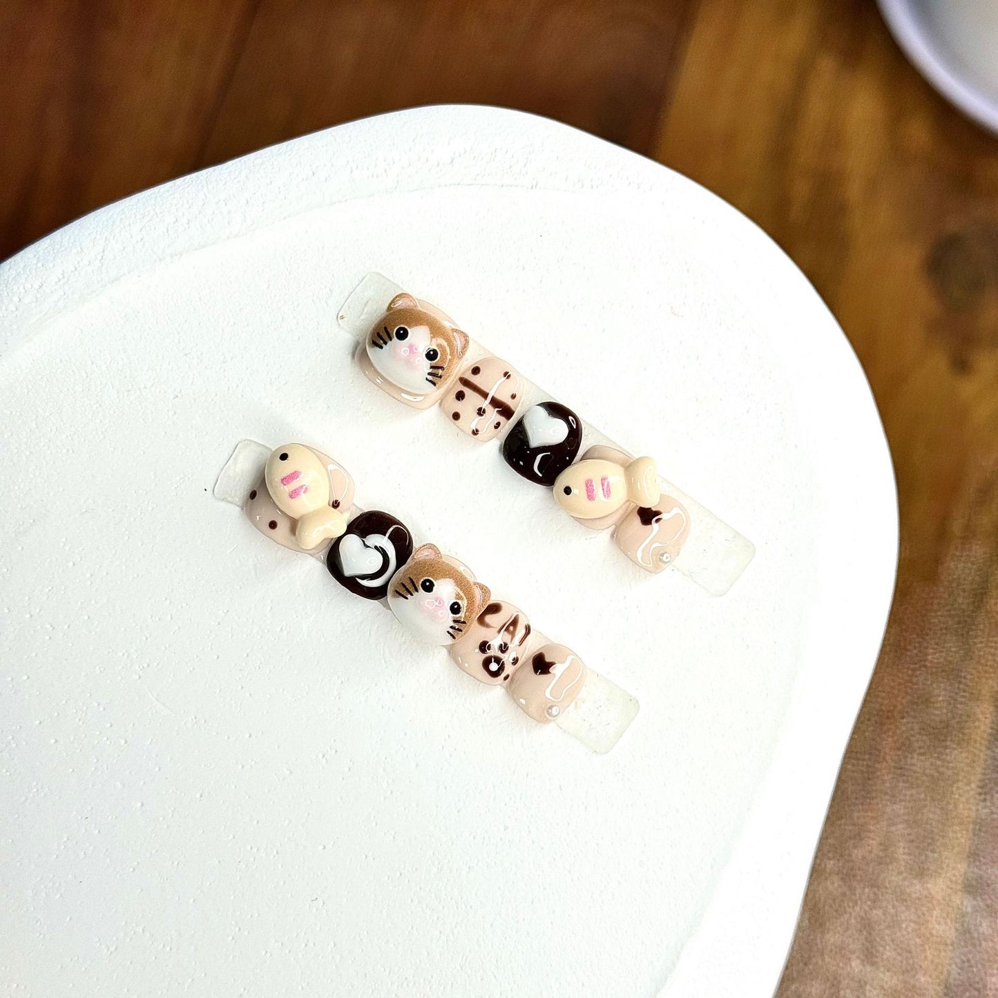 Cute Candy Cartoon Kids Press On Nails Mixed Style Set