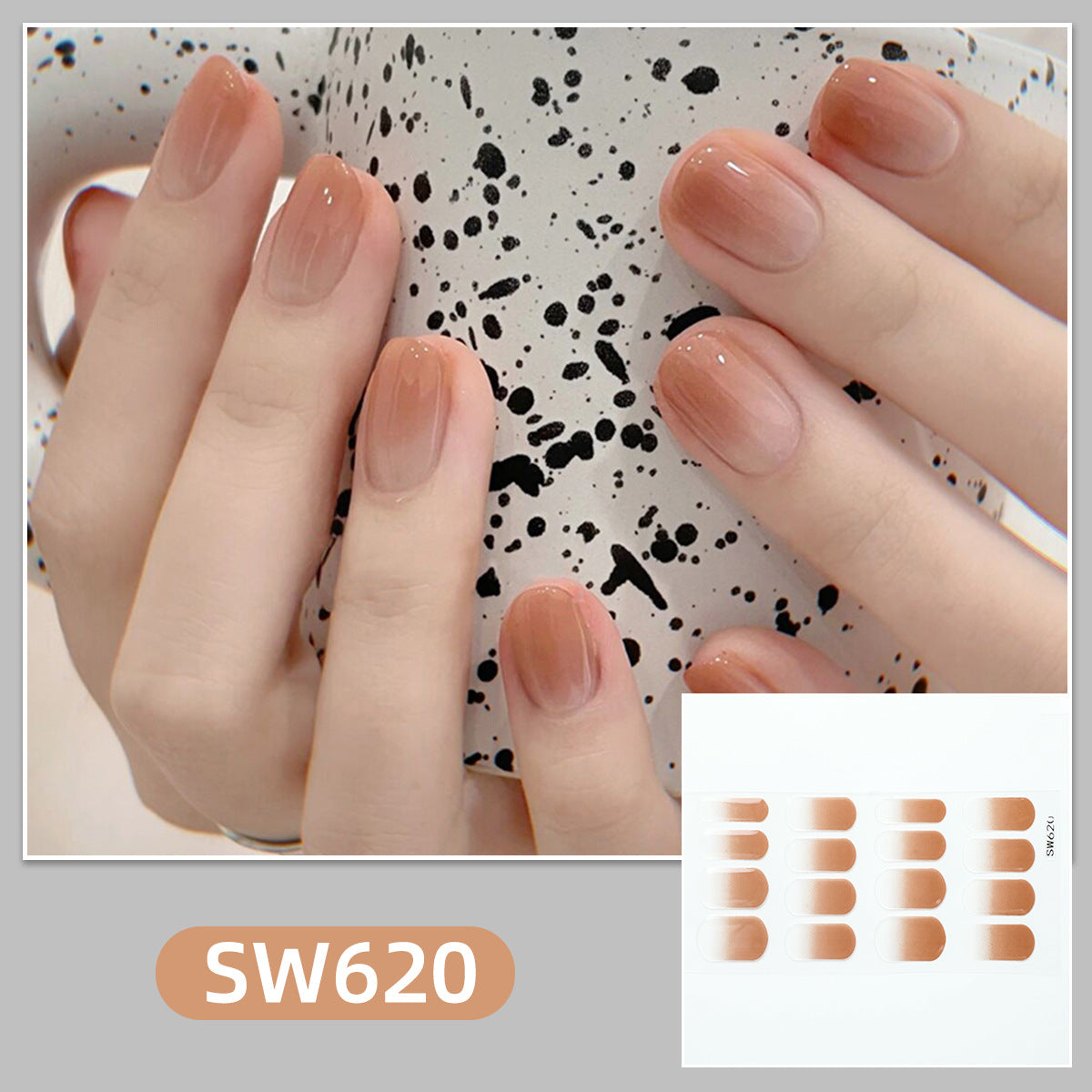 Nail art sticker simple solid color collection nail sticker gentle gradual change jump color nail sticker, waterproof and long-lasting sticker｜365nails