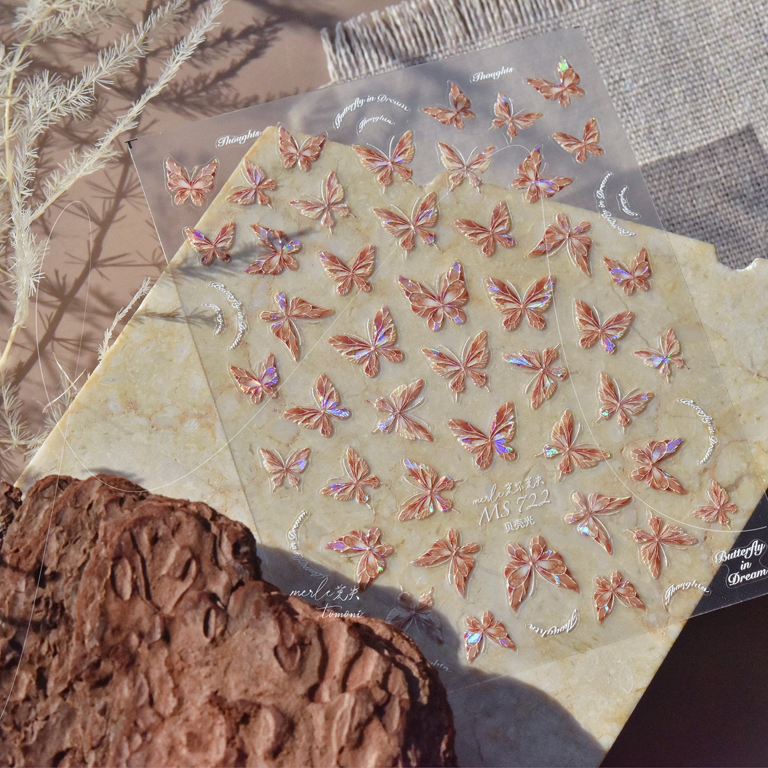 365nails: "Holographic Orange Butterfly" – nail art stickers