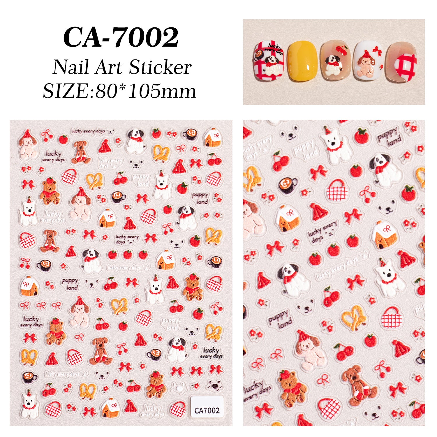 Christmas series nail art sticker 5D relief three-dimensional snowman Christmas tree DIY nail sticker jewelry CA model