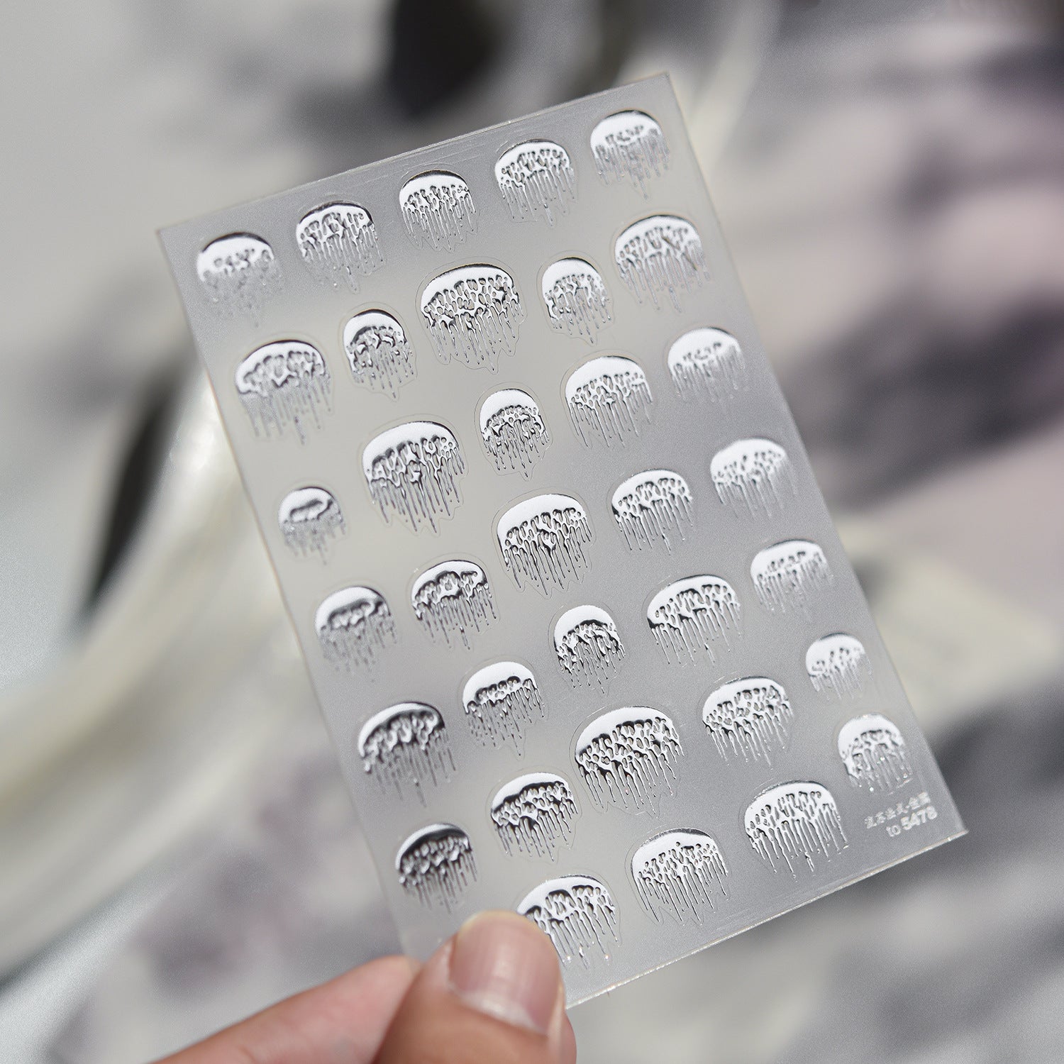 Holographic Jellyfish Drip: "Glitter Jelly Drip" – 5D Embossed Nail Sticker