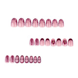 Foreign trade cross-border wearing nail French red manicure nail piece short round wearing nail piece petal fake nail wholesale