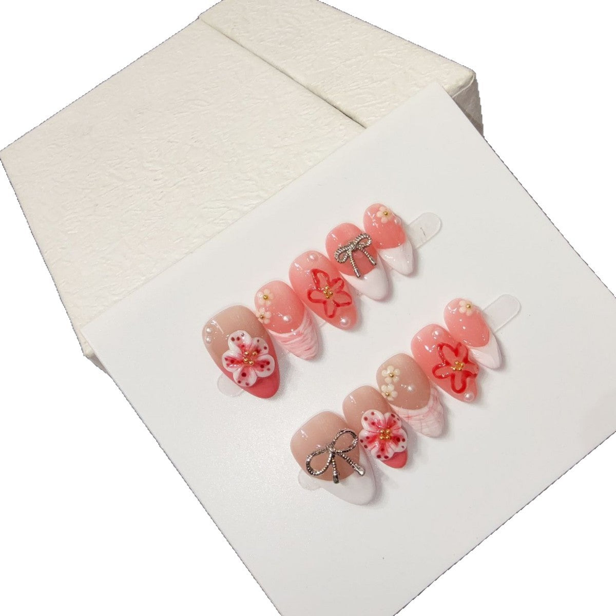 365nails: "Candy Blossom" – 3D Flower Handmade Coffin Nails