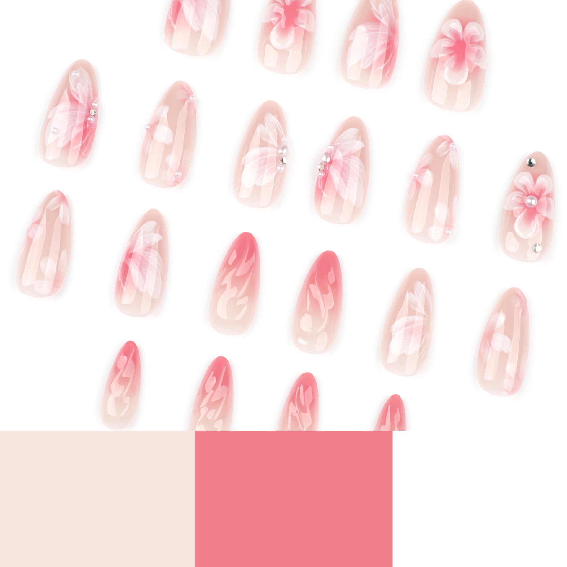 歐美熱銷 3D 花朵特別款 可重複使用穿戴甲 批發｜365nails