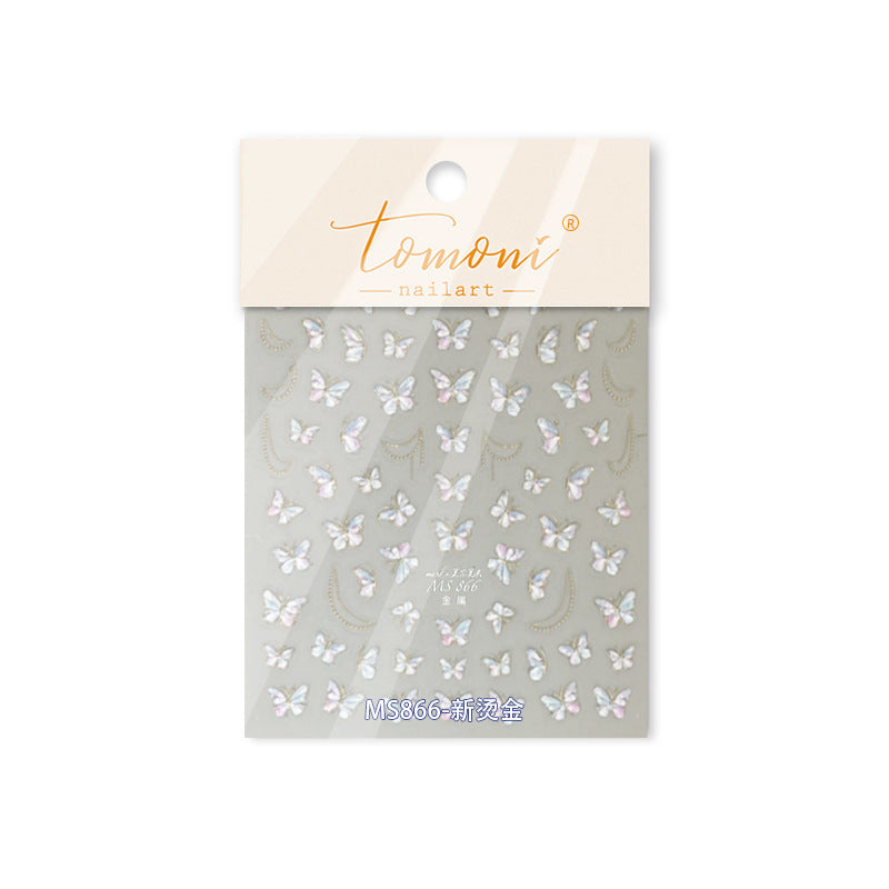 365nails: "holographic gold butterfly embossed set" – Nail Art Stickers