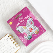 Kids press-on nails 24 pieces of finished nail art patch, silver flower, safe and environmentally friendly