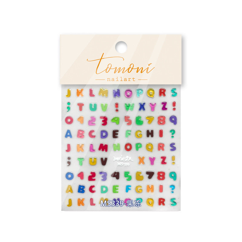 Jelly Rainbow Squiggle Collection: "Playful Pop" – 3D Embossed Nail Sticker