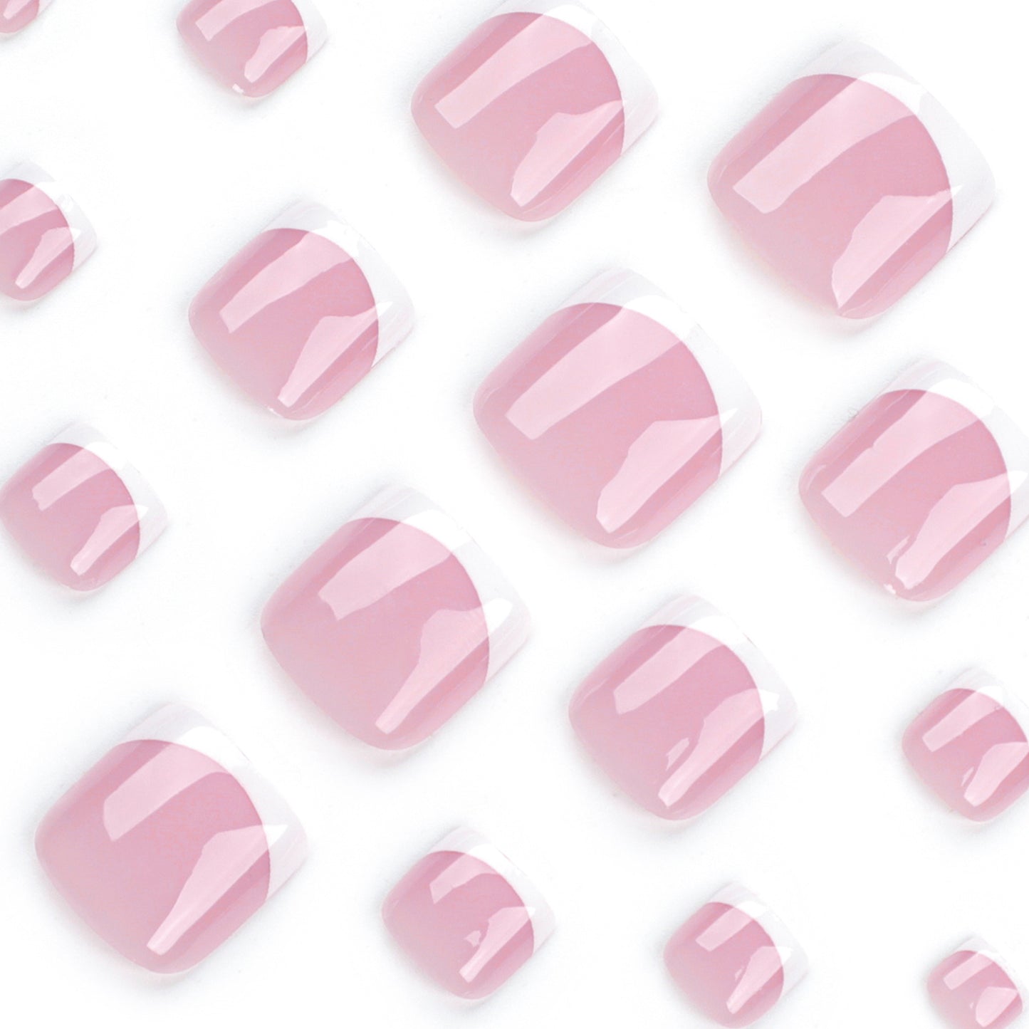 Classic simple nude French white edge foot manicure wear nail wear nail wear foot nail piece finished product wholesale｜365nails
