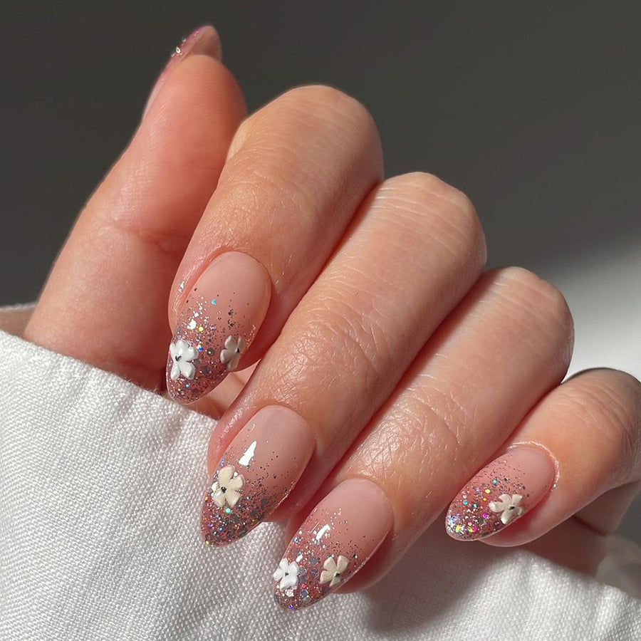 甲貼 夏日美甲 法式花朵 亮粉 假甲 新款可拆式甲貼 批發｜365nails