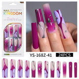 Long press on nails, French versatile patch nail art removable prefabricated fake nail press on nails piece