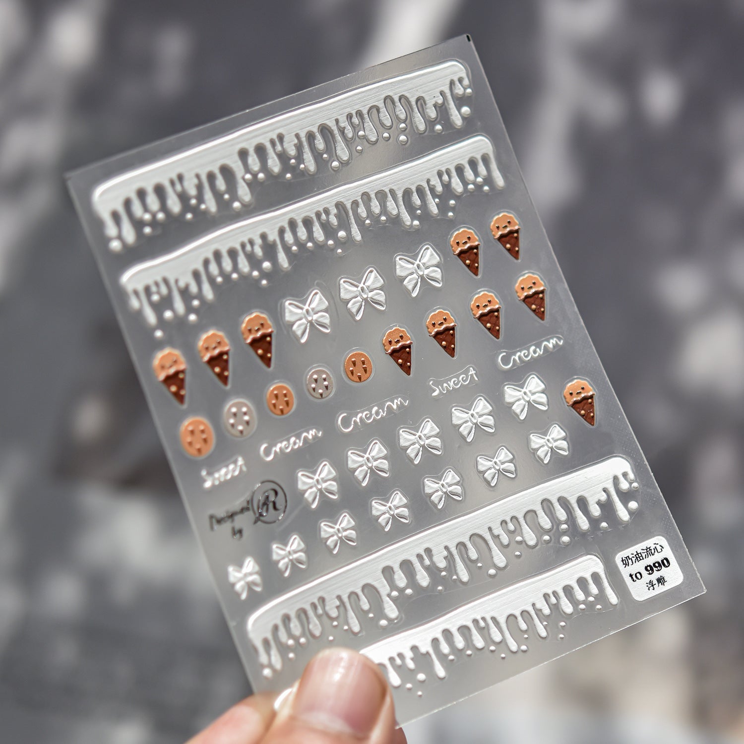 Luxury Teddy Bear: "Big Head Teddy" – 3D Embossed Nail Sticker