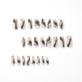 Nail piece Wear nail matte black smudge nail patch Fake nail patch Wear nail medium and long nail patch｜365nails