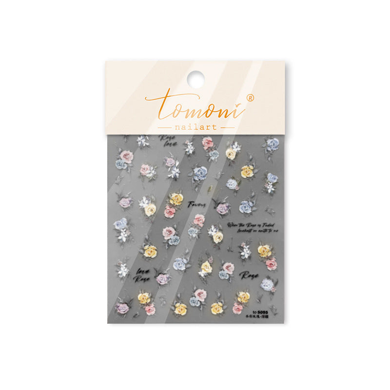 365nails: "Watercolor Pastel Rose" – nail art stickers
