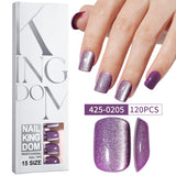 Nail Tips Popular cat eye press on nails, short square nail matte removable fake nails 120 pieces, boxed nail art women