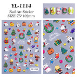 Christmas themed nail art sticker 5D relief three-dimensional cute snowman DIY Christmas nail sticker jewelry YL