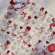 365nails: "Wine Glass & Red Bow" – Nail Art Stickers