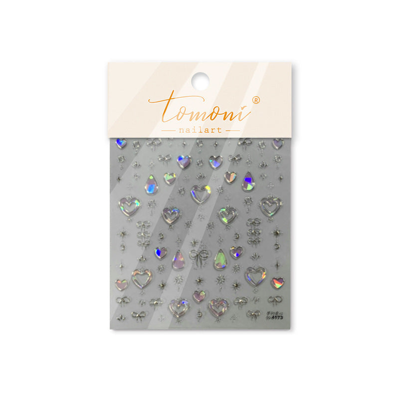 Royal Heart Collection: "Enamel Gold" – 3D Metallic Nail Sticker