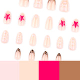 hot-selling red star manicure nail piece short almond-shaped repeatable fake nail French leopard print press on nails｜365nails