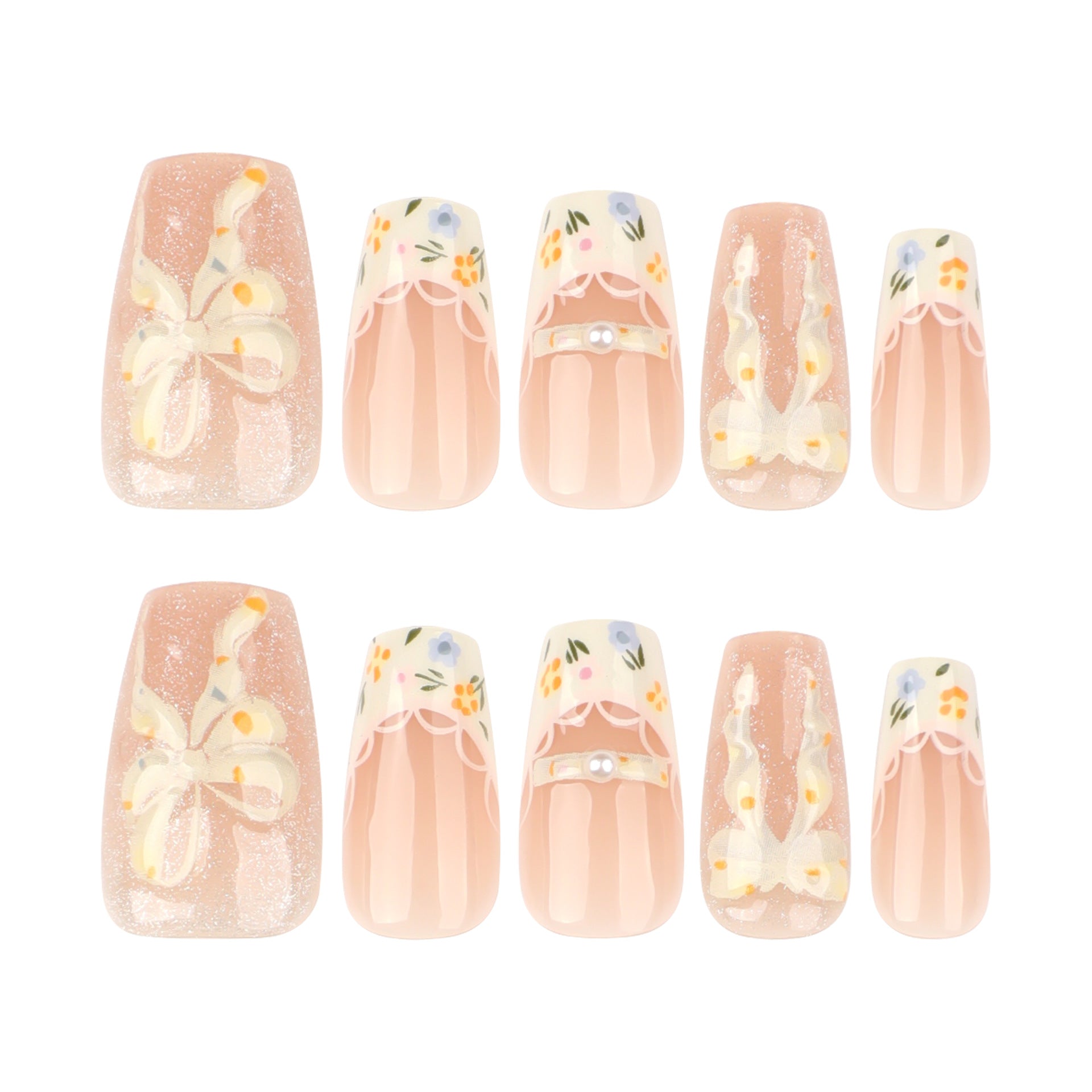 3D 蝴蝶結短款芭蕾形貓眼穿戴甲 — 熱賣｜365nails
