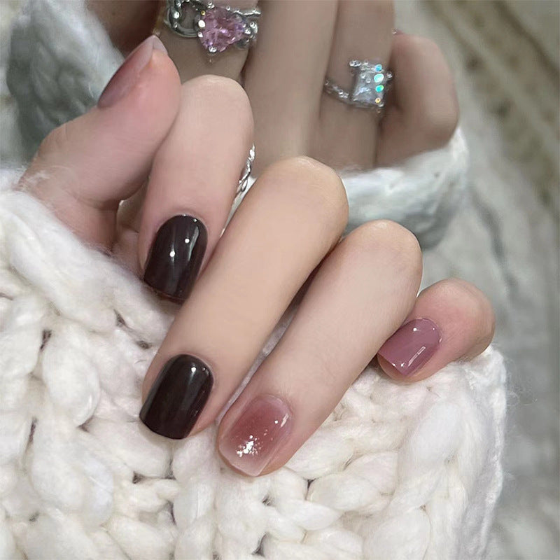 Ongles press-on fort thé café faux blanc, vente en gros d'ongles | 365nails