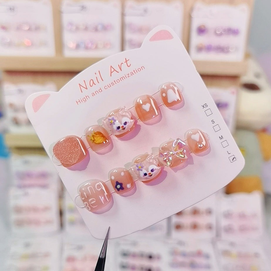 Sugar Love Linna Bell Kids Press On Nails with Glitter