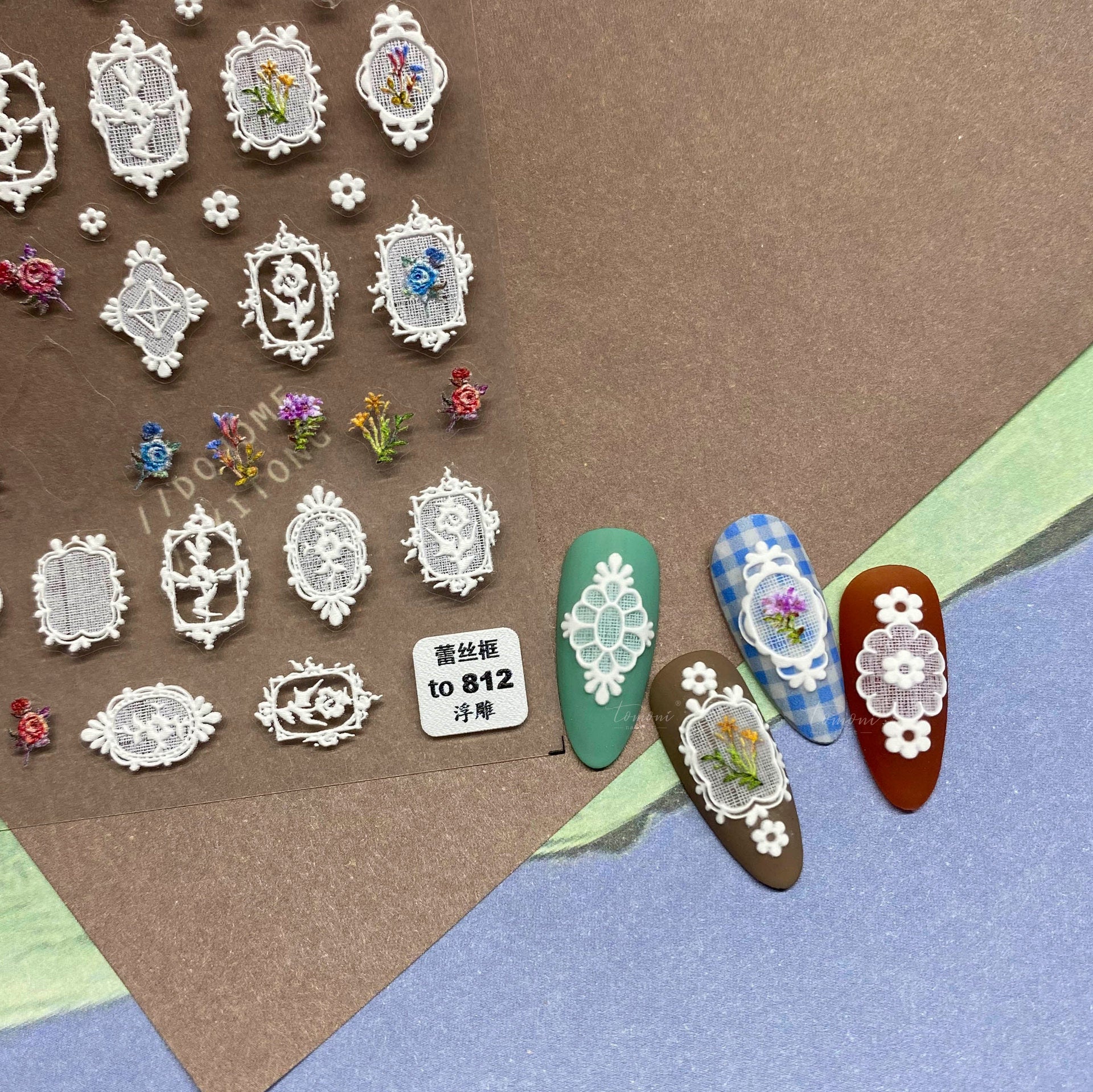 365nails: 復古蕾絲花框 美甲貼紙