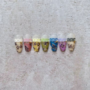 365nails: 파스텔 레이스 테두리 엠보스 네일 아트 스티커