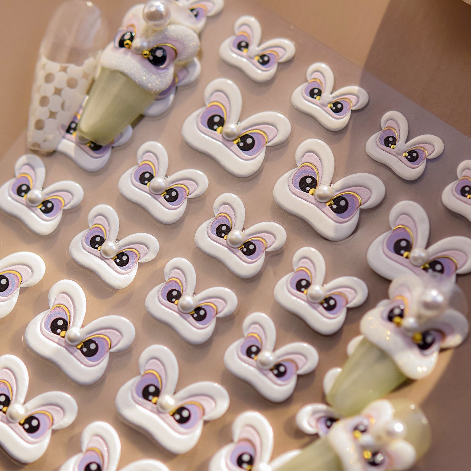 365nails: "Cute 3D Bunny Ear with Eyes" – nail art stickers