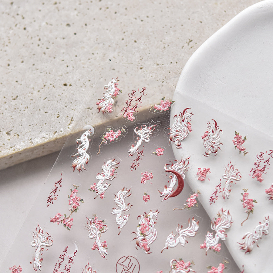 365nails: "nine-tailed fox & cherry blossom" – Nail Art Stickers