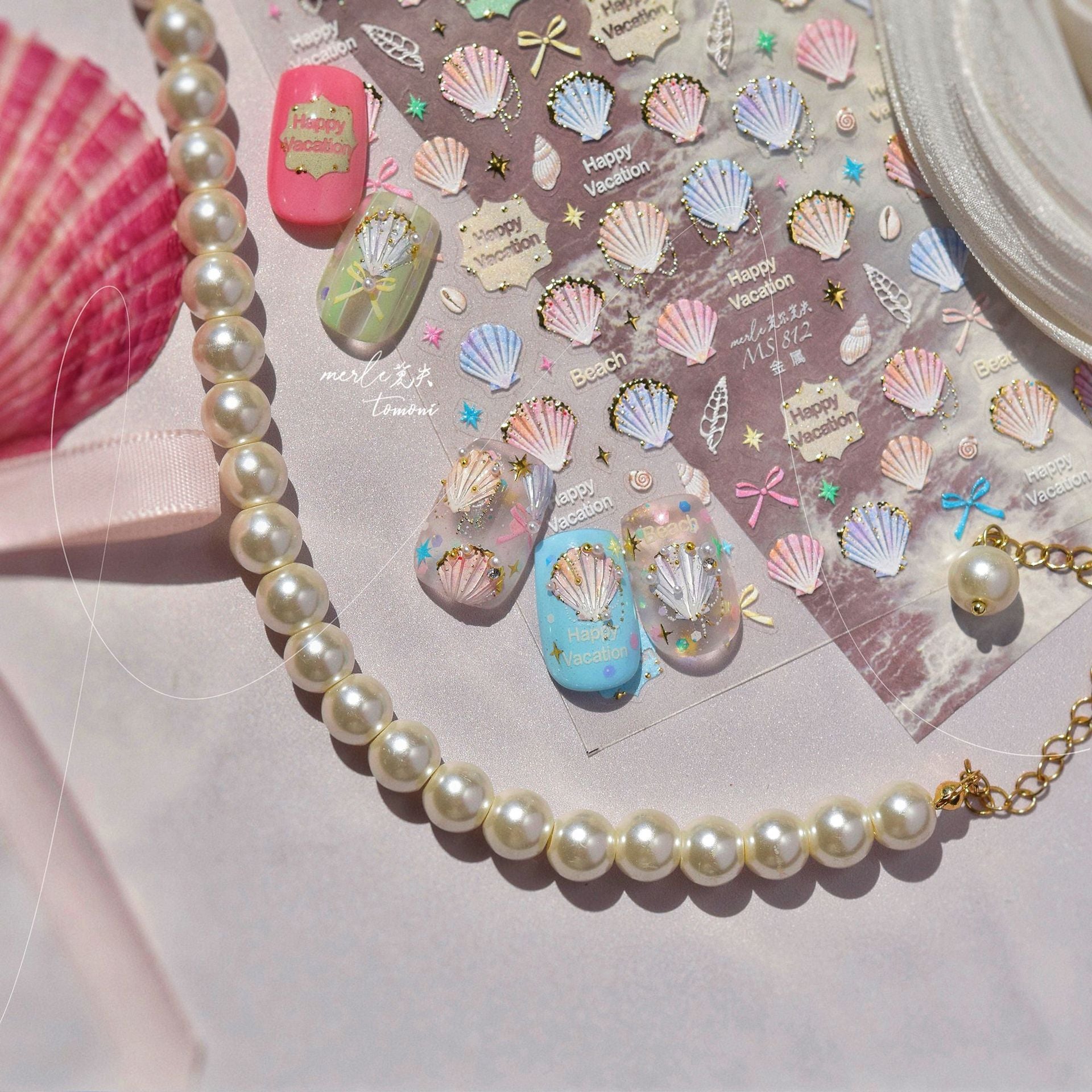 365nails: "Beach Vacation Shell" – nail art stickers