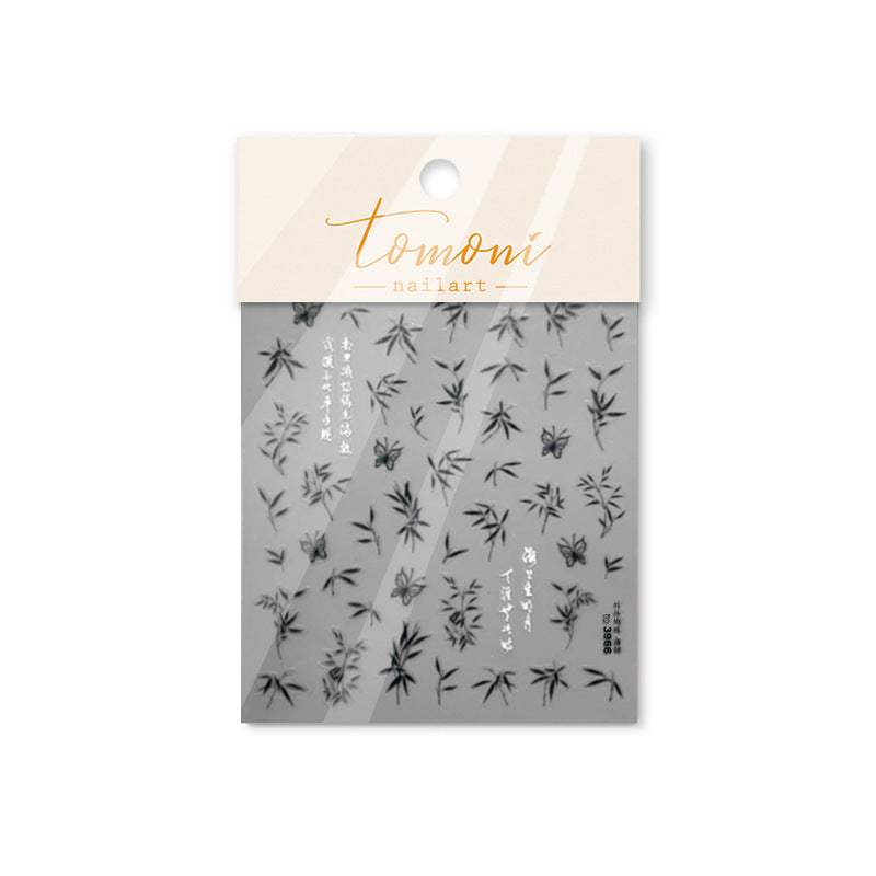 65nails: "Ink Bamboo and Butterfly" – nail art stickers