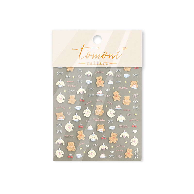 Sweet Kitten Collection: "Iridescent Sweet Kitten" – 3D Embossed Nail Sticker