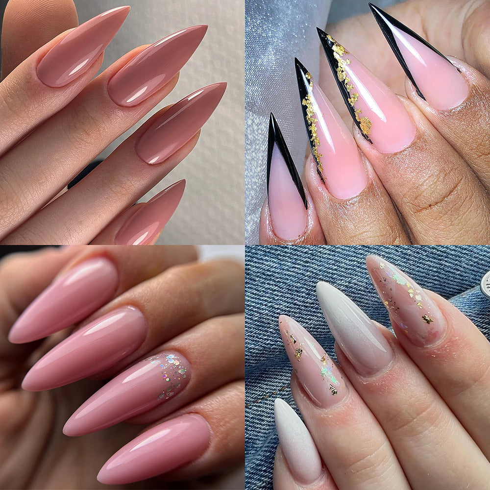 Nail Tips nail pads, long styles, full stickers, transparent pointed pieces, light folds and no marks, water drop nail patches, fake nails wholesale