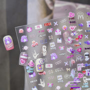 365nails: "Y2K Pink Anime" –Nail Art Stickers