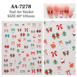 Original Christmas Nail Art Sticker 5D Embossed Three-dimensional Happy Christmas Elements DIY Nail Sticker Ornament AA