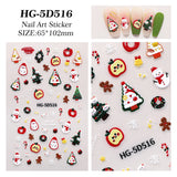 Original Christmas element nail art sticker 5D relief three-dimensional happy Christmas DIY nail sticker jewelry HG model