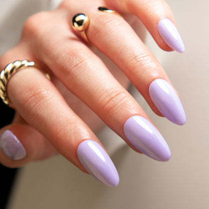 Popular color solid color manicure fake nail almond glossy wearable wearable nail removable nail piece｜365nails