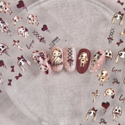 365nails: "Gothic Red Bow Bunny" – nail art stickers