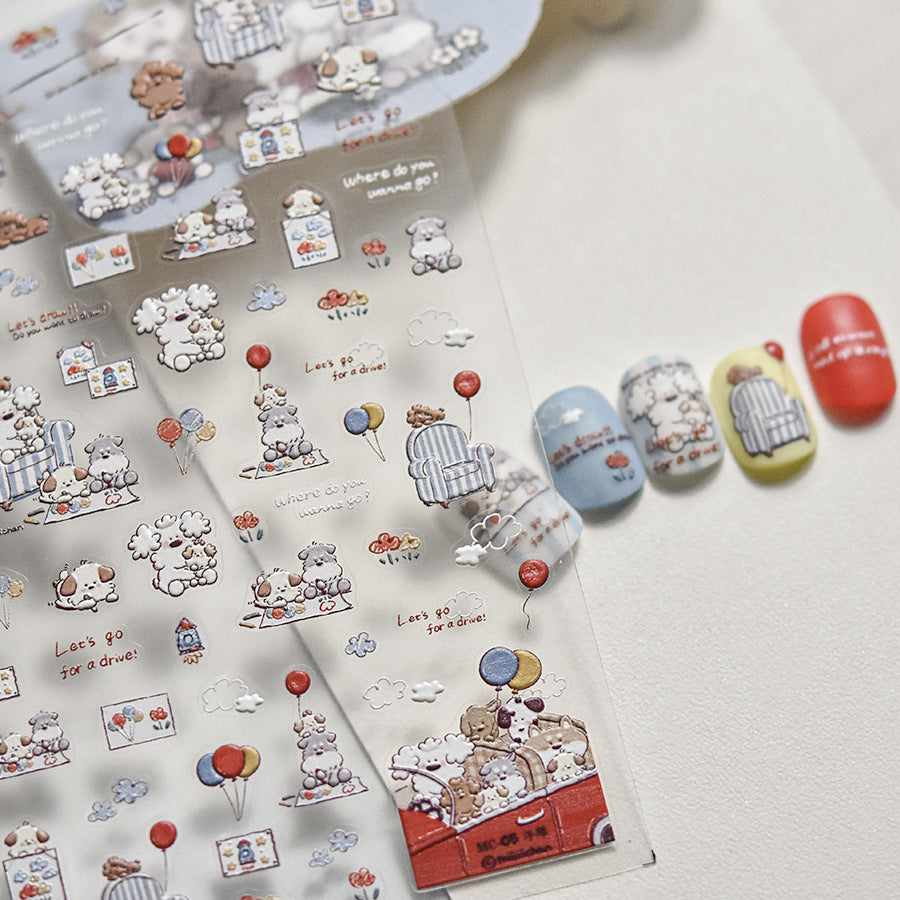 365nails: "cute puppy & girl daily" – Nail Art Stickers