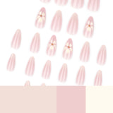 Simple white fresh flower almond press-on nails