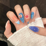 three-dimensional carved jellyfish summer marine style three-dimensional pure handmade nails | 365nails